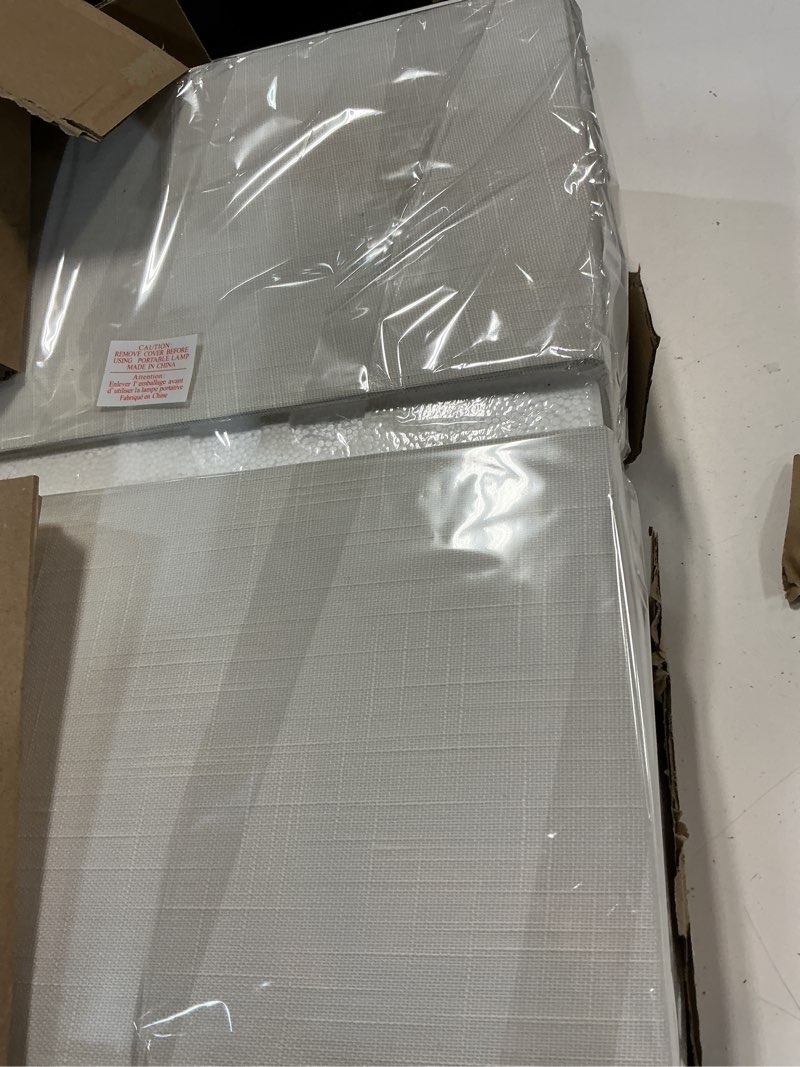 Condition photo showing Good Condition for 21" touch bedside lamps with 2 usb & ac outlets, 3-way dimmable bedside table lamps set of 2 for bedroom living room office reading, white shade lamps for night stands, 2700k led bulbs included (2 pack)white linen & brass (base)-2700k bulbs included