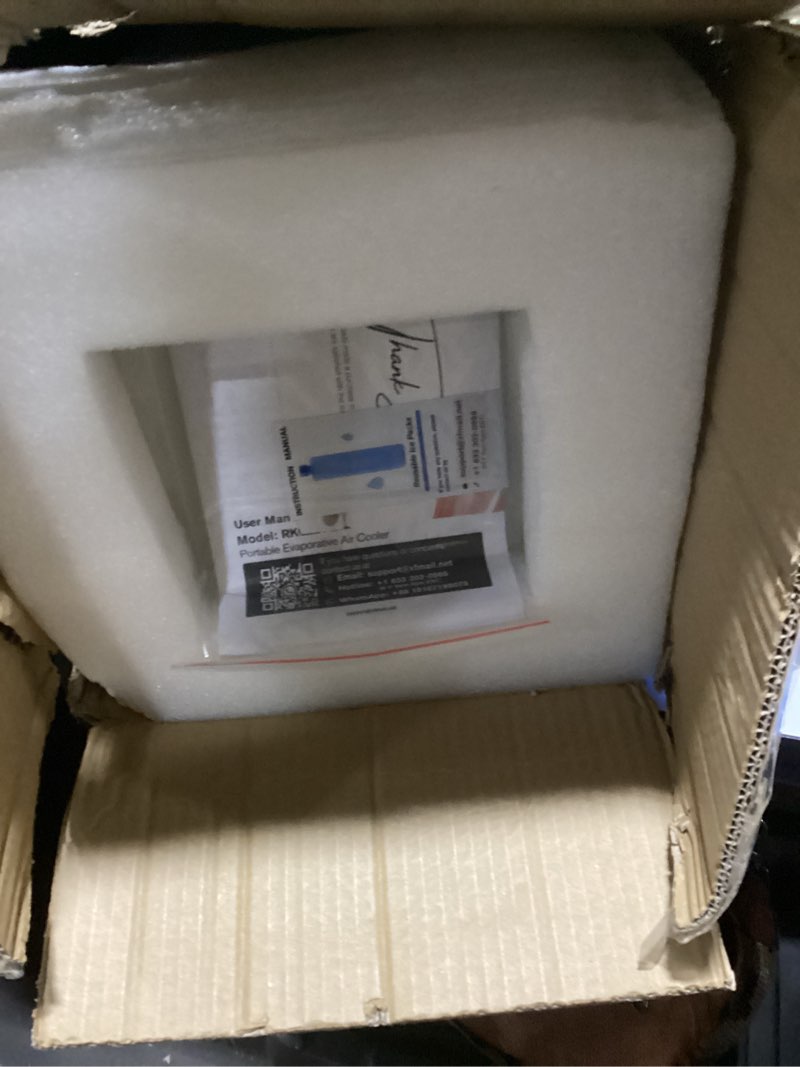 Condition photo showing Good Condition for windowless portable air conditoners, 12h timer &1.16gal tank, 45° oscillation, 3-in-1 portable ac with remote, 3 modes 3 speeds, fast cooling quiet ventless swamp cooler for home, 3 ice packs, white