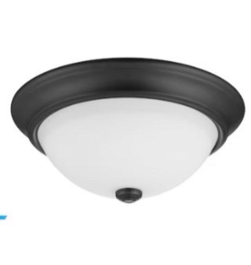 project source 13-in round flushmount light bronze finish frosted glass 