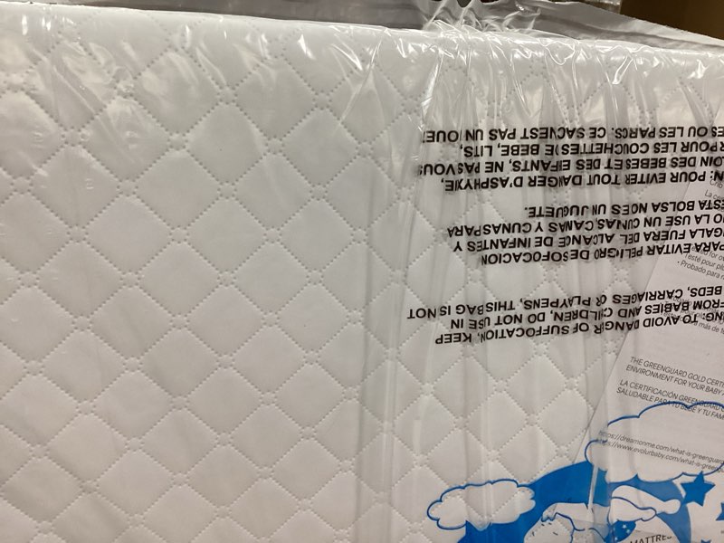 Condition photo showing New/Like New for Dream On Me Holly 3” Mini/Portable Crib Mattress, Greenguard Gold & BSA Certified, Fits Portable & Mini Cribs, Lightweight Fiber Core, Waterproof Vinyl Cover (38"x24"x3")