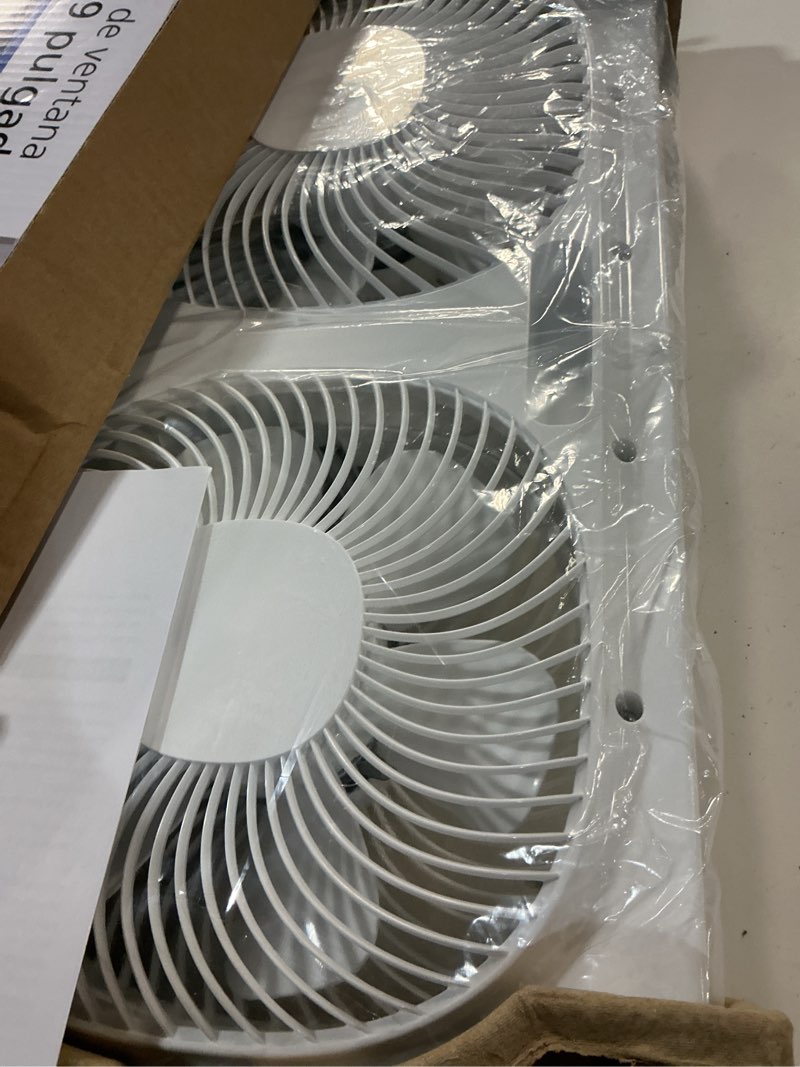 Condition photo showing Good Condition for mainstays 9'' 3-speed, reversable twin window fan, white
