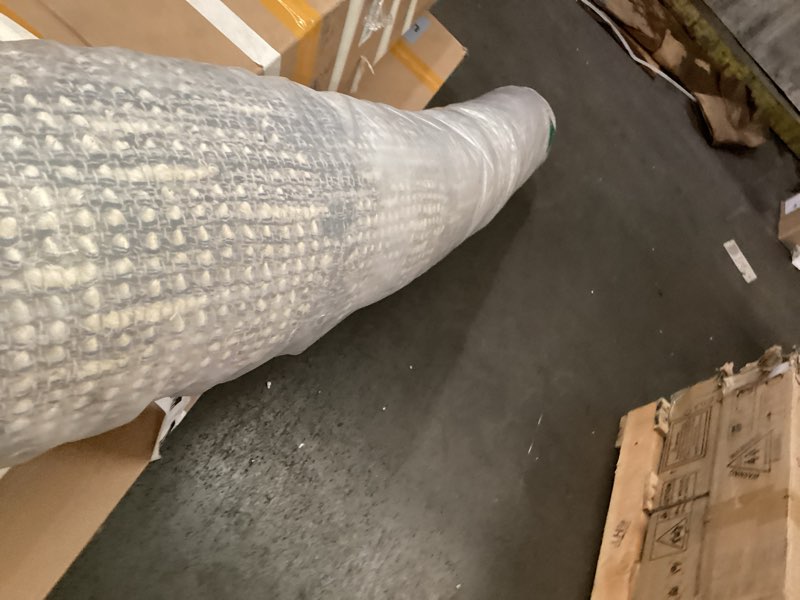 Condition photo showing As Is for nuloom chaya diamond striped jute blend area rug, 7'6" x 9'6", charcoal chaya charcoal 7'6" x 9'6" (rectangular)