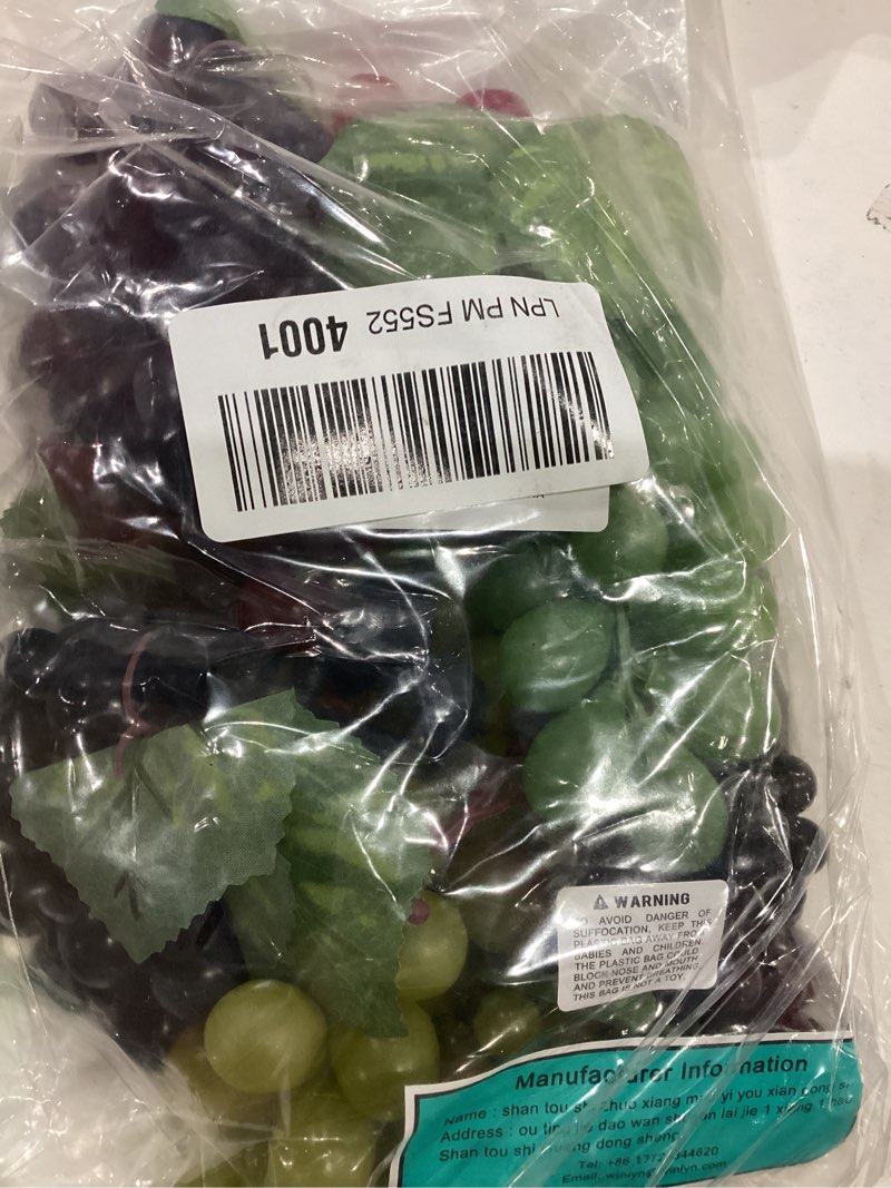 Condition photo showing As Is for Supla 10 Pack Assorted Artificial Grapes Frosted Grape Clusters Decorative Grapes Bunches Rubber Gra