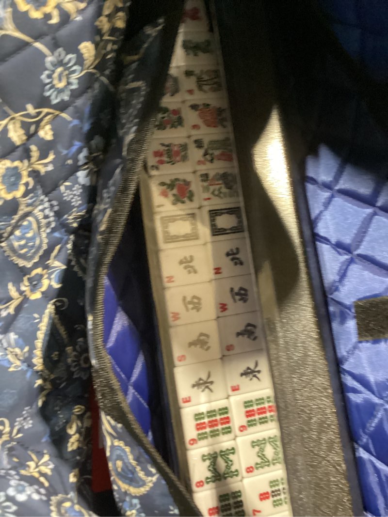 Condition photo showing New/Like New for American Mahjong Set with Blue Carrying Bag, 166 White Tiles, 4 All-in-One Rack/Pushers, Mahjong Tiles Set (Ma Jong, Mah-Jongg, Majiang)