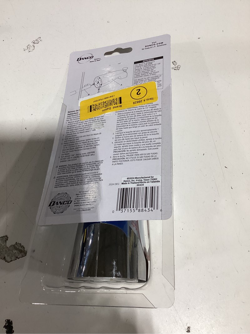 Condition photo showing As Is for danco chrome universal fit bathtub spout with diverter