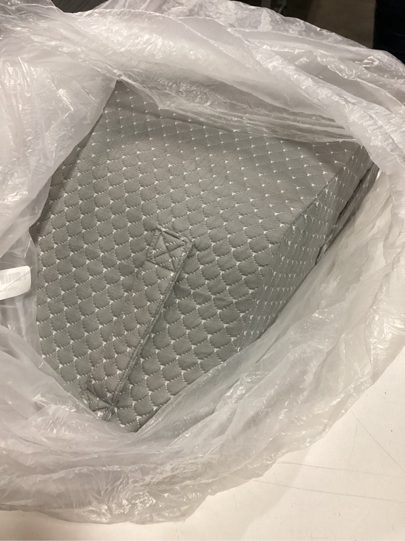 Condition photo showing Good Condition for Leg Pillow Elevation Blood Circulation, Leg Wedge for Elevation for Swelling, Leg Elevating Pillow for After Surgery, Memory Foam Foot Knee Pillow for Back Sleeping 23.6×16.8×8 Inch Grey 23.6*16.8*8 Inch Grey