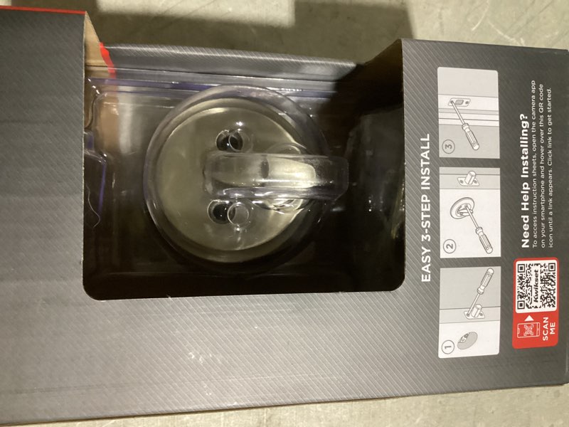 Condition photo showing Good Condition for hometown satin nickel round rose low profile single cylinder deadbolt featuring smartkey security