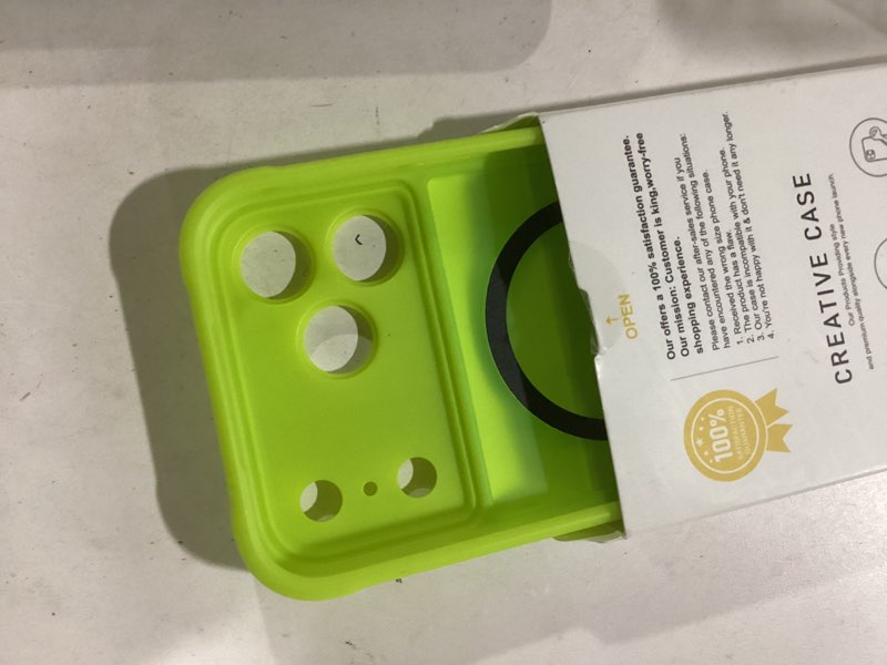 Condition photo showing New/Like New for Thomo Magnetic for iPhone 17 Pro Max Case, [Compatible with Magsafe] [Full Camera Protection] Translucent Matte Military Grade Shockproof with Anti-Fingerprint Phone Cover 2025, Fluorescent Green Fluorescent Green iPhone 17 Pro Max 6.9 inch