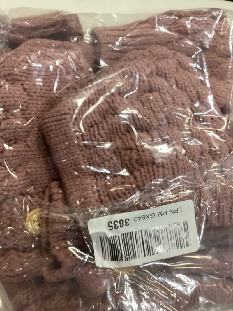 Condition photo showing New/Like New for newborn baby boy girl winter clothes knitted sweater romper crewneck solid color jumpsuit hat infant fall outfit pink 6-12 months