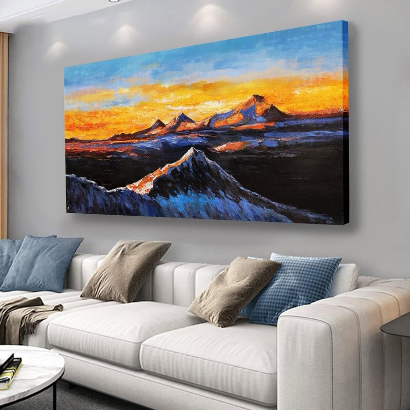 Belmrxne mountain landscape sunset canvas