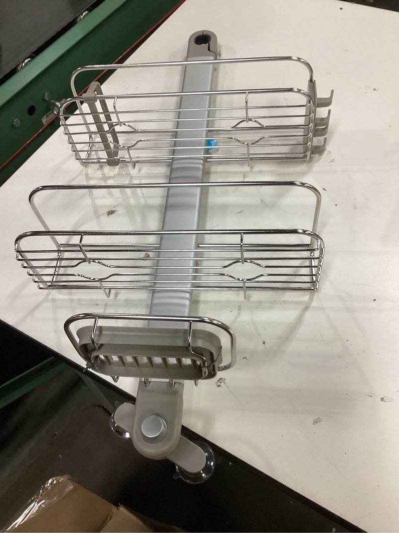 Condition photo showing Good Condition for simplehuman adjustable shower caddy, stainless steel and anodized aluminum medium