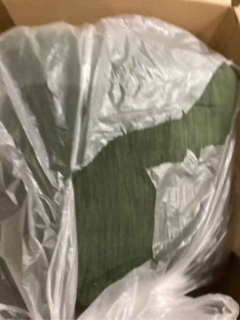 Condition photo showing As Is for Bedsure Full Comforter Set - Dark Green Soft Bedding for All Seasons, Cationic Dyed Bed Set, 3 Pieces, 1 Full Size Comforter (82"x86") and 2 Pillow Shams (20"x26"+2") Full 12 - Dark Green