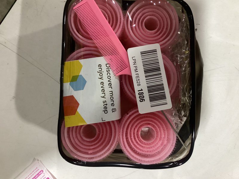 Condition photo showing New/Like New for  Similar to photo 6PCS Roller Curlers For Medium Short Bangs, Heatless Create Natural Curly Hairstyle bule (Pink 6 pack) 12 Count (Pack of 1) Pink 6 pack