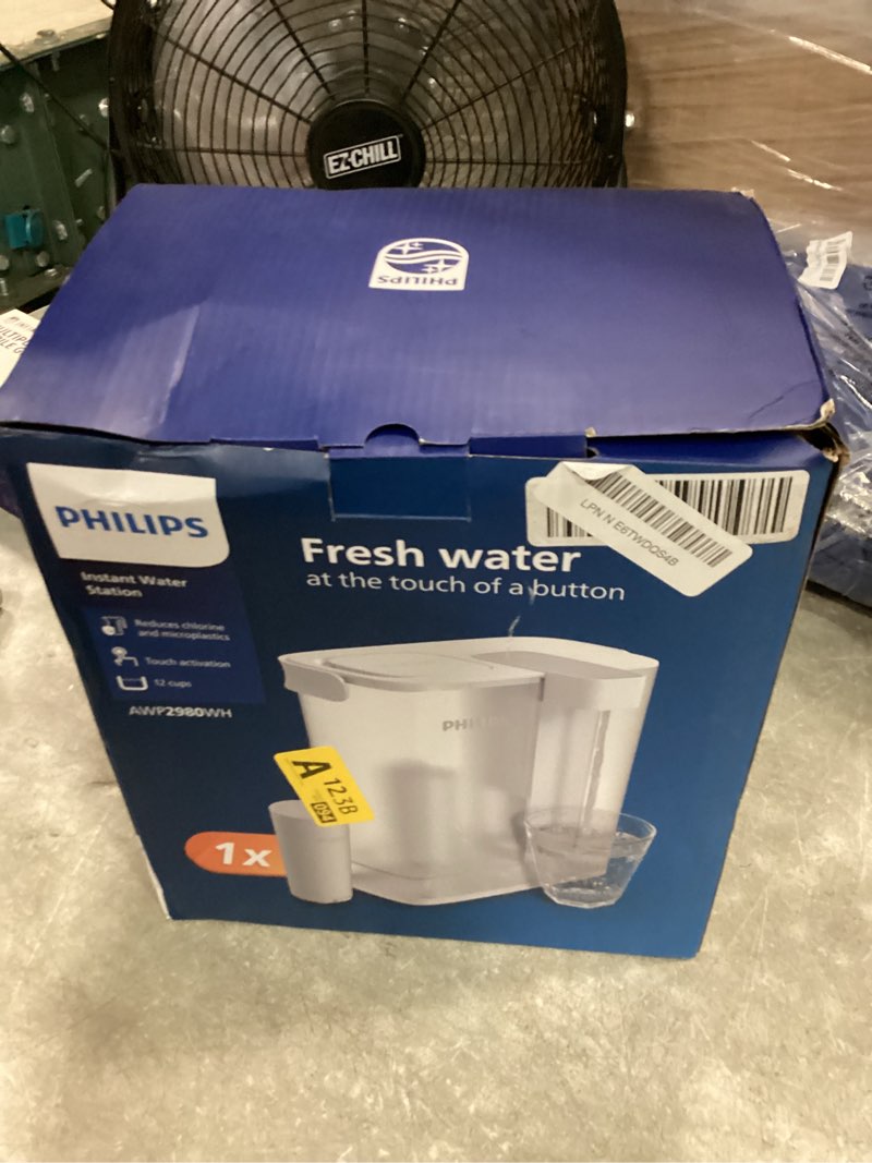 Condition photo showing New/Like New for philips gozero next-gen instant water filter pitcher, rechargeable battery, mirco-x clean technology, 3l 12 cups, 1l/min fast flow, countertop filtered water purifier jug for tap water, 1 filter with 1 filter