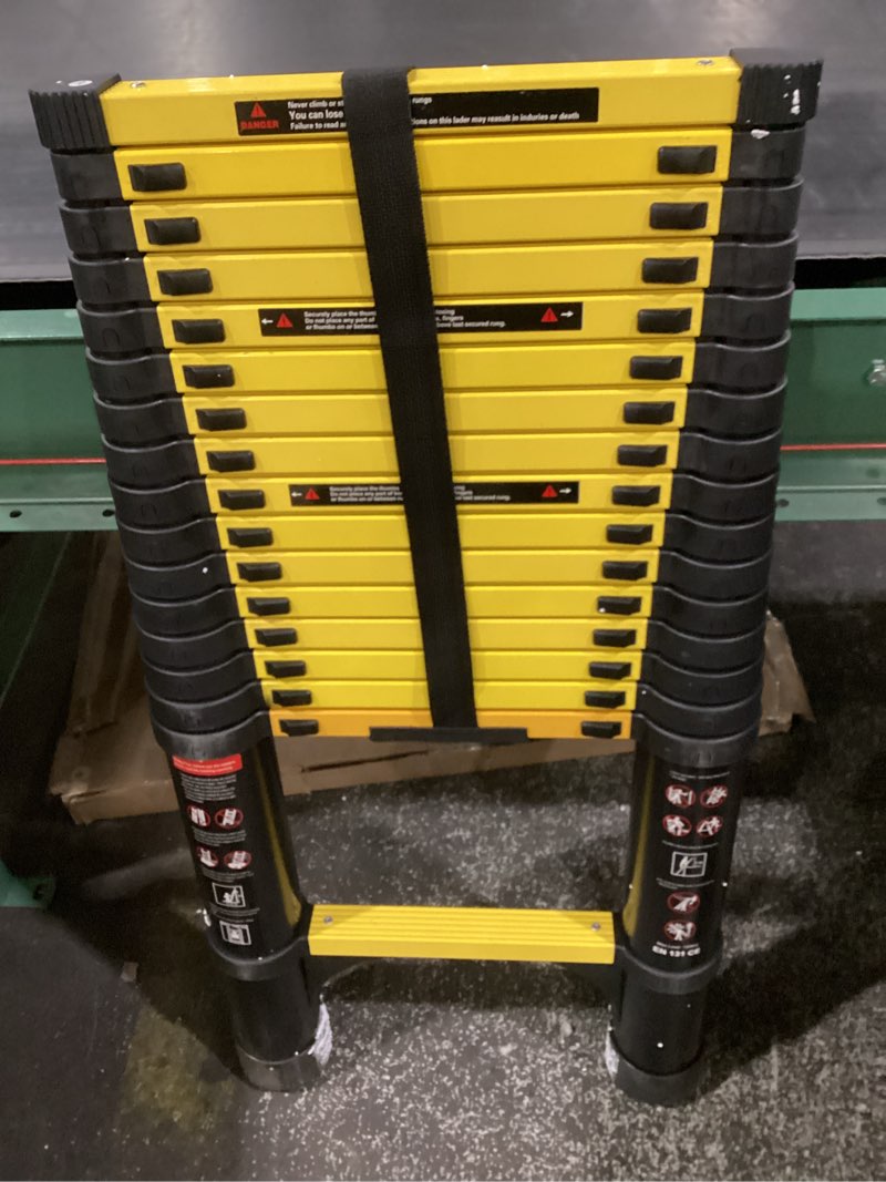 Condition photo showing Good Condition for 16.5 FT Telescoping Ladder with 11.8" Step Spacing, ANSI Certified, Type IA Heavy Duty, 330lbs Max Capacity, Aluminum Extension Ladder for Home, Roof, RV; Yellow Yellow 16.5 FT Pro