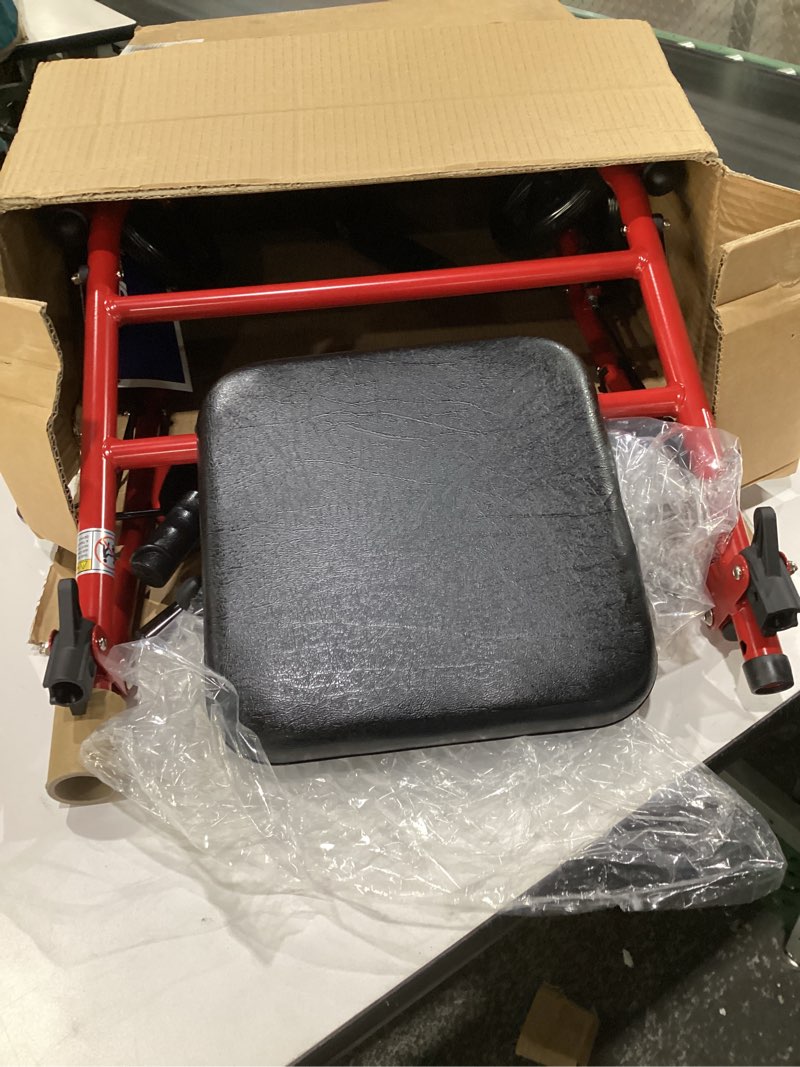 Condition photo showing Good Condition for Drive Medical Rollator Walker with Seat - Stable Mobility Support - Height Adjustable - Durable Steel Frame Construction - Smooth 7.5" Wheels - Foldable Frame - 350 Lb Limit - Red
