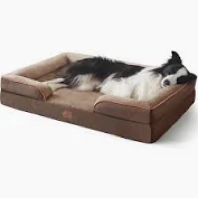 Jungolica Pet Orthopedic Dog Bed for Medium Dogs 31x23' Brown - Waterproof Ultra Soft Foam Pet Cushi