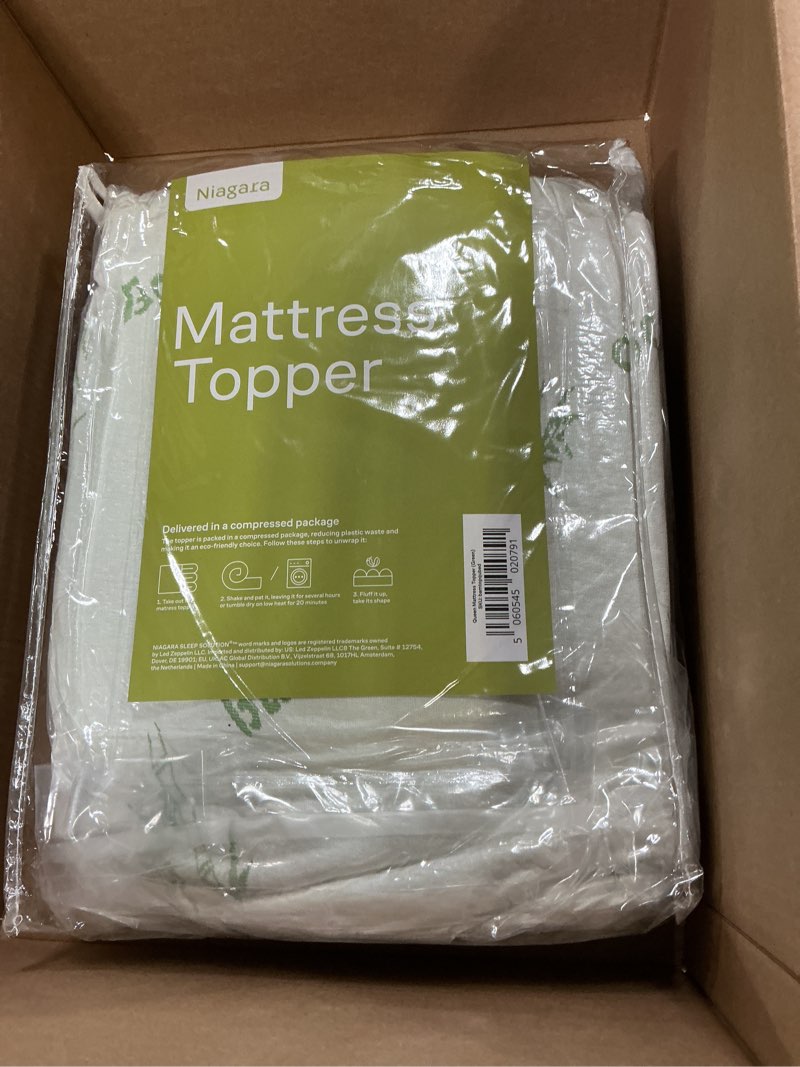 Condition photo showing New/Like New for Ultra Soft Queen Size Mattress Topper - Viscose Made from Bamboo Pillow Top Mattress Pad for Back Pain Relief - Naturally Cooling for Hot Sleepers, Green Green Queen