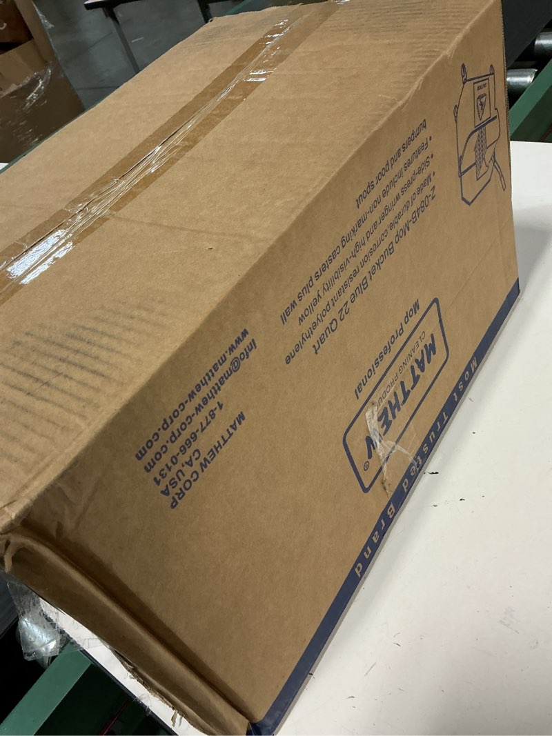 Condition photo showing Good Condition for (Incomplete)MATTHEW Cleaning Blue 22Quart Compact Mop Bucket INCL.2 Pcs Mop Head with Side Press Wringer On Wheels,Tandem Portable Floor Cleaning Wavebrake,Ideal for Household,Industrial,Restaurant,Janitorial Use Blue 22 Quart