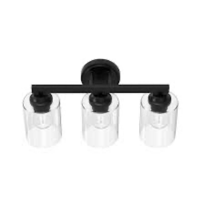 Allen + Roth Emeryson 17.75-in 3 Light Matte Black Transitional Bathroom