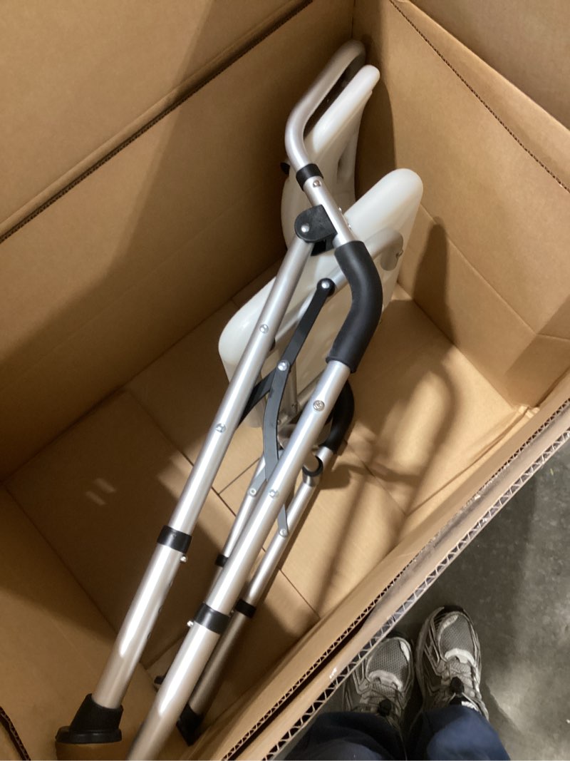 Condition photo showing Good Condition for foldable shower chair for inside shower with arms and back, shower chair for elderly and disabled with adjustable height,folding bath chairs for seniors,quick-assembly & comfortable