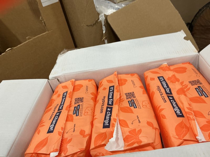 Condition photo showing New/Like New for pura size 5 eco-friendly diapers (24-35 lbs) totally chlorine free (tcf), hypoallergenic, soft organic cotton, sustainable, up to 12 hours leak protection, allergy uk, 6 packs of 20 (120 diapers) size 5 (120 diapers)