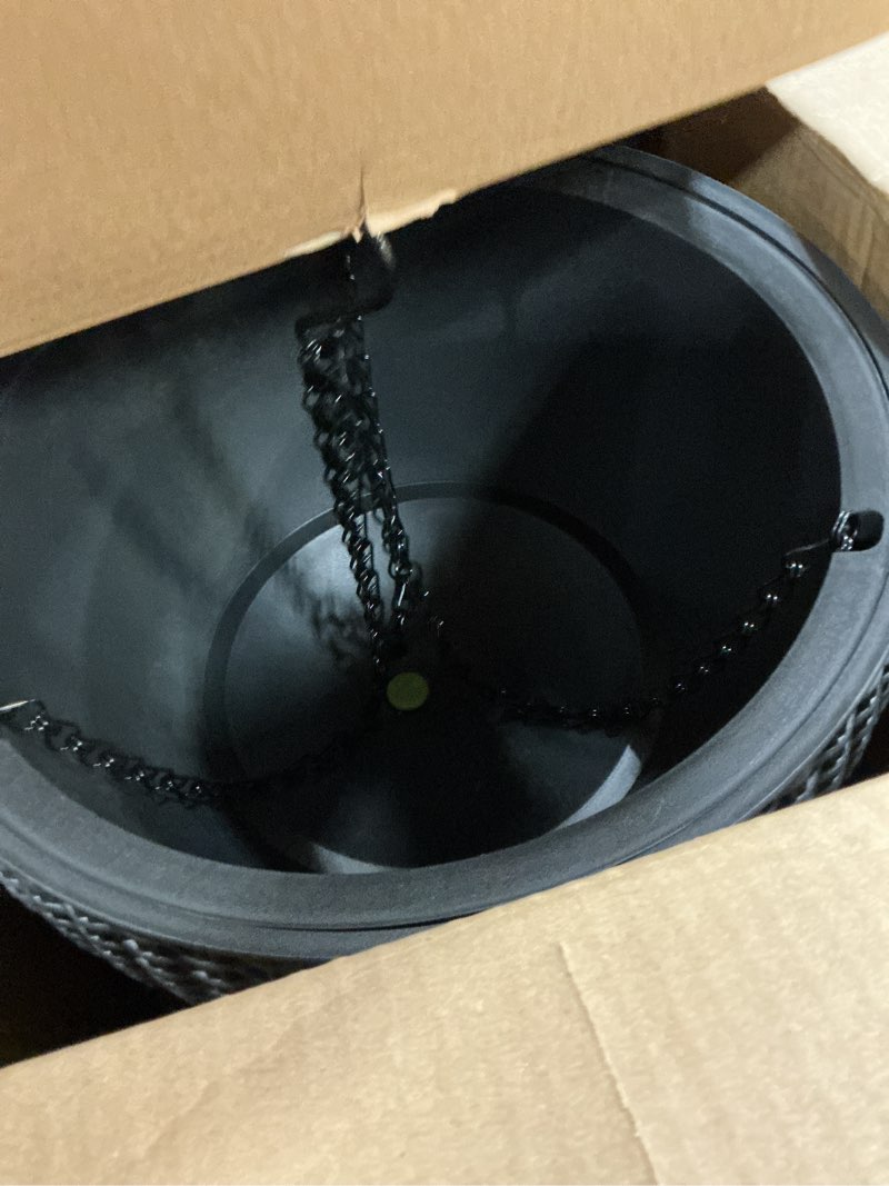 Condition photo showing Good Condition for keter resin rattan set of 2 round hanging planter baskets for indoor and outdoor plants-perfect for porches and patio decor, graphite