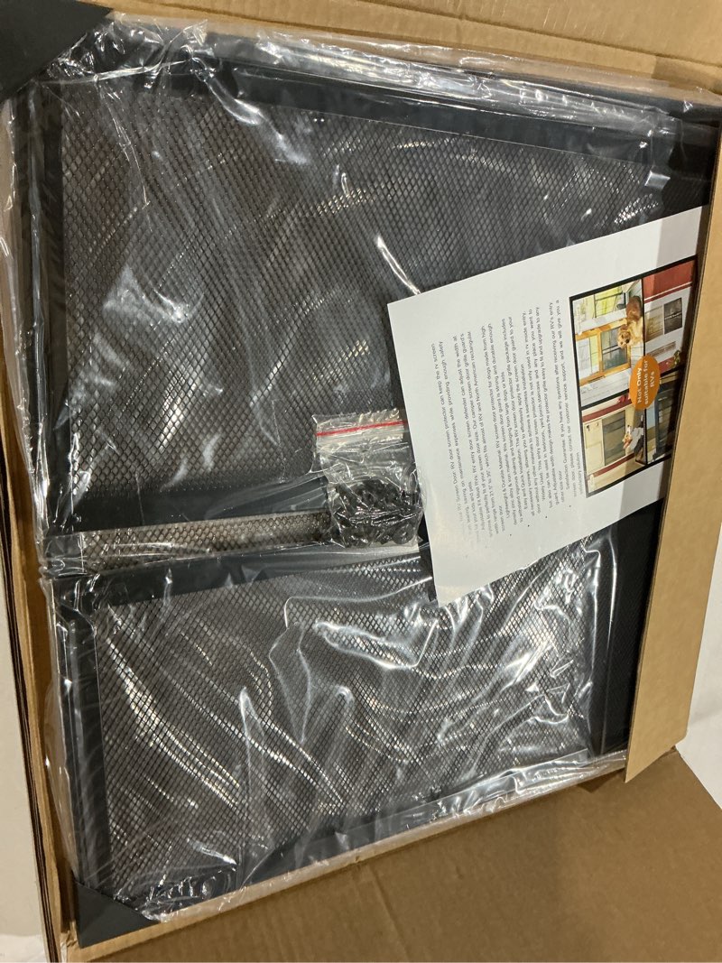 Condition photo showing Good Condition for premium rv screen door protector, lightweight adjustable 22"- 35" rv entry screen door grille, metal screen door guard for rv, camper, yard, garden