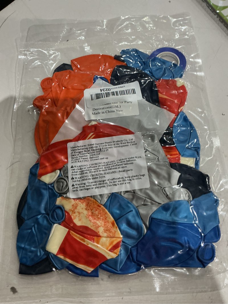 Condition photo showing Good Condition for 60pcs space balloons 12inch with metallic silver pearl blue yellow navy blue and orange balloons for space planet astronaut themed birthday party decorations blue orange sliver
