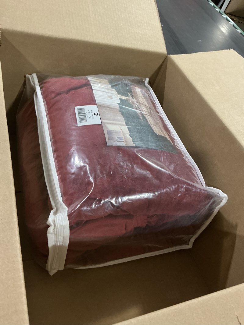 Condition photo showing Good Condition for unbbrrl 7 pieces couch covers for sofa, replacement ektorp sofa cover 3 seat with 1 main cover/3 seat cushion covers/3 backrest covers, stretch velvet settee cover 3 seater (burgundy,3 seater) burgundy 7 pieces 3 seater