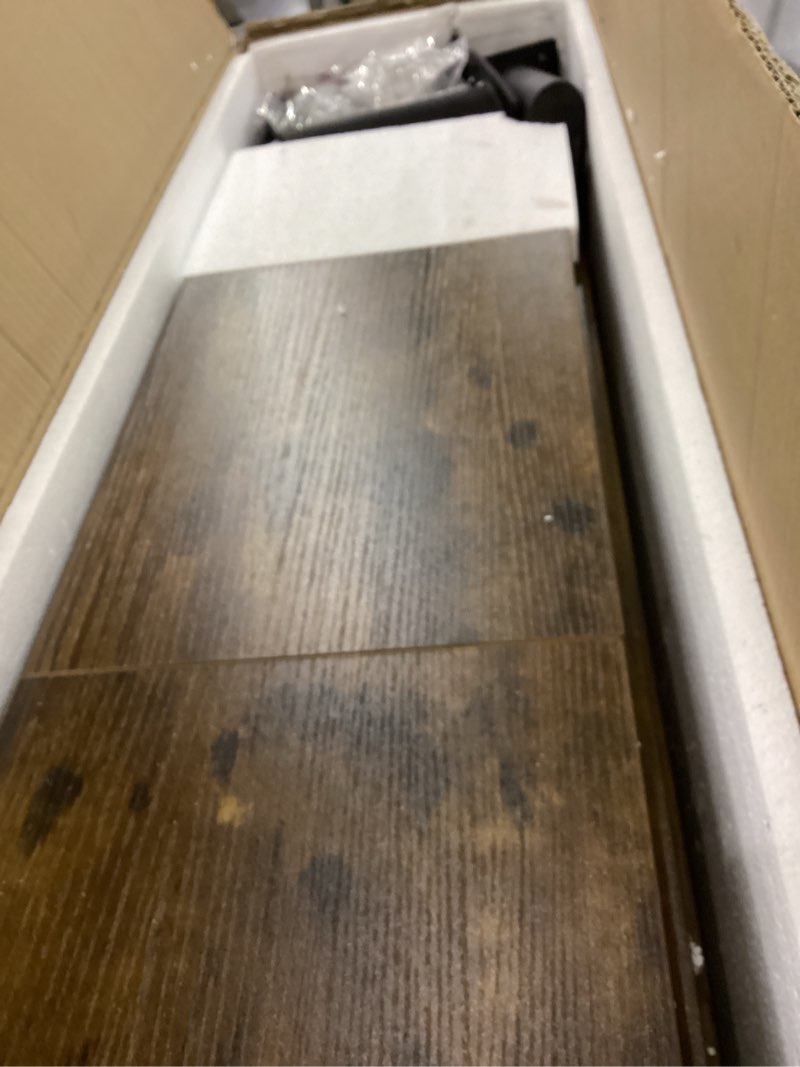 Condition photo showing As Is for LEYAOYAO Cube Bookshelf 3 Tier Mid-Century Rustic Brown Modern Bookcase with Legs,Retro Wood Bookshe