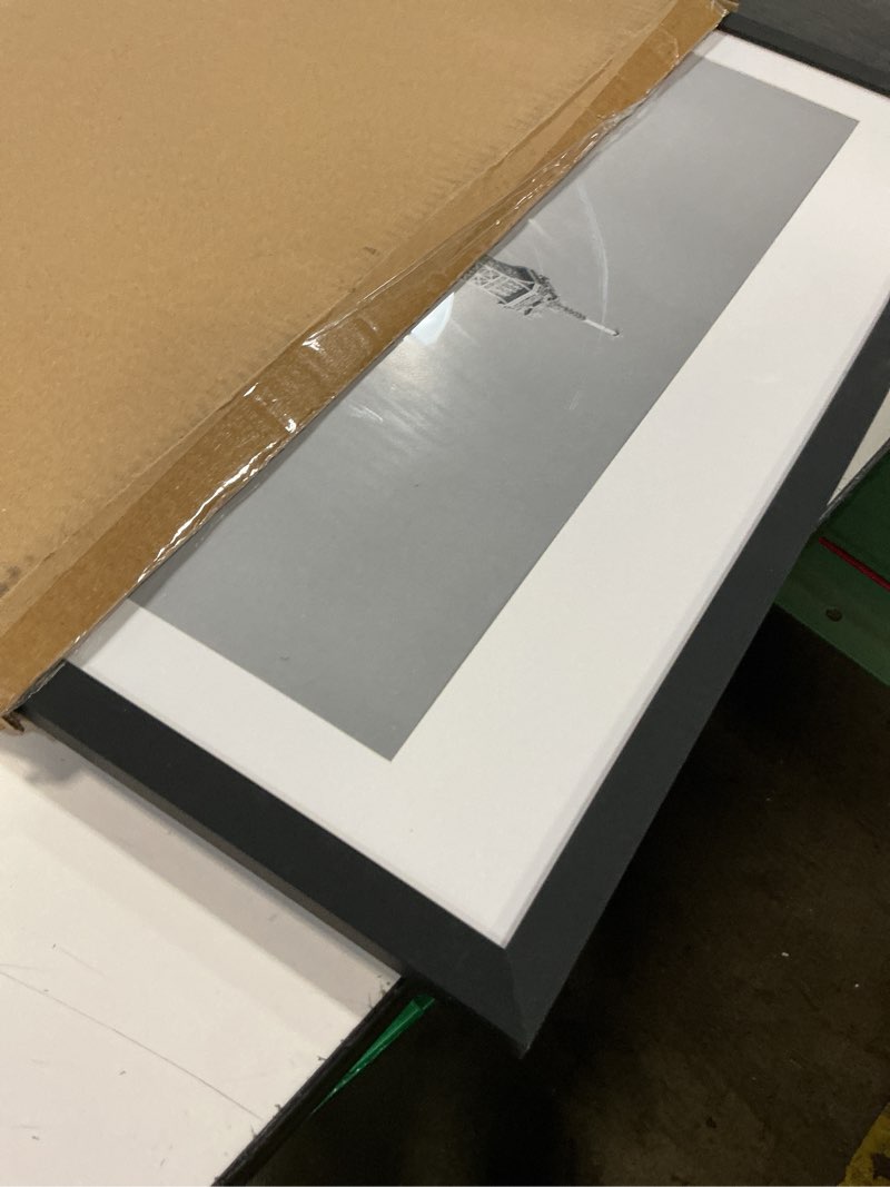 Condition photo showing Good Condition for upsimples 18x24 picture frame, display pictures 16x20 with mat or 18 x 24 without, wall hanging poster frames, black, 1 pack black 18x24