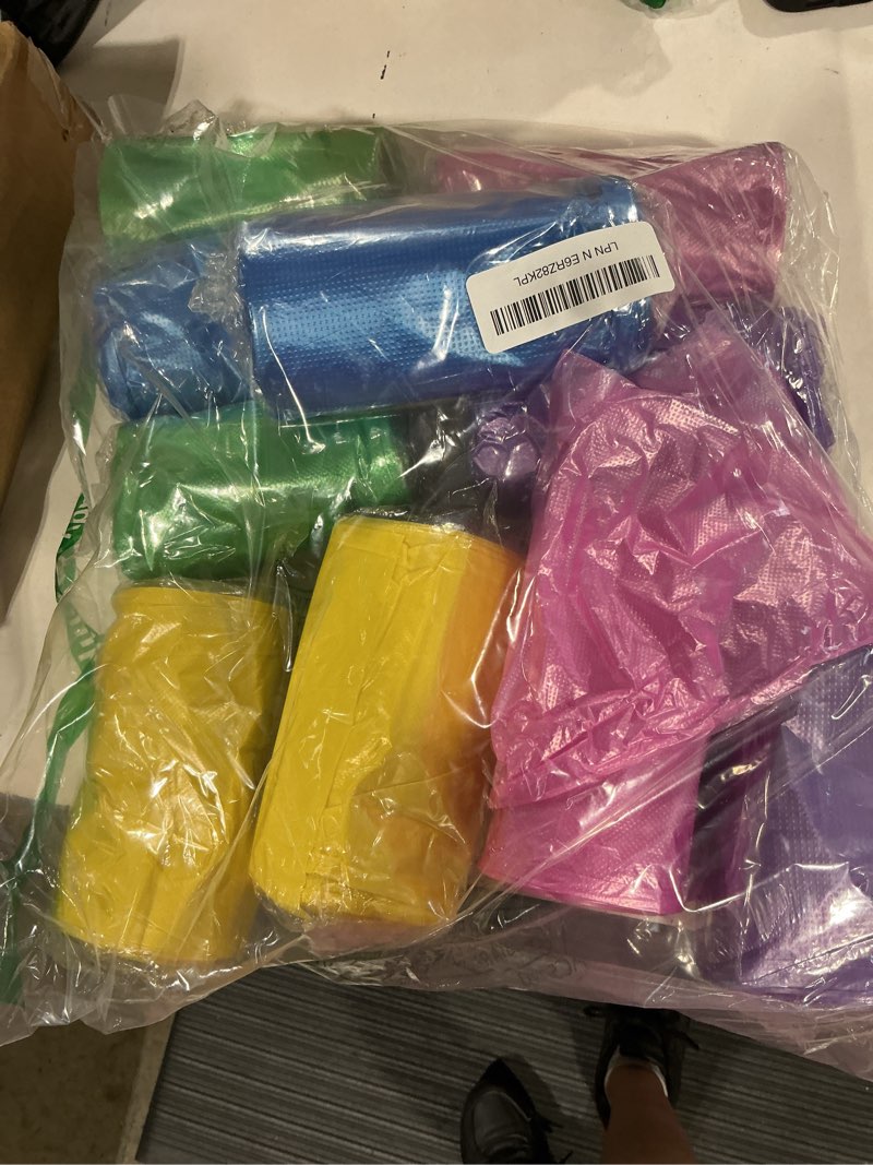 Condition photo showing New/Like New for 200 count 8 gallon trash bags colored - extra thick medium garbage bags 1.1mil strong leakage-free unscented thick for bathroom, office, kitchen waste basket trash can (multicolor, 200 count) multicolor 1 count (pack of 200)