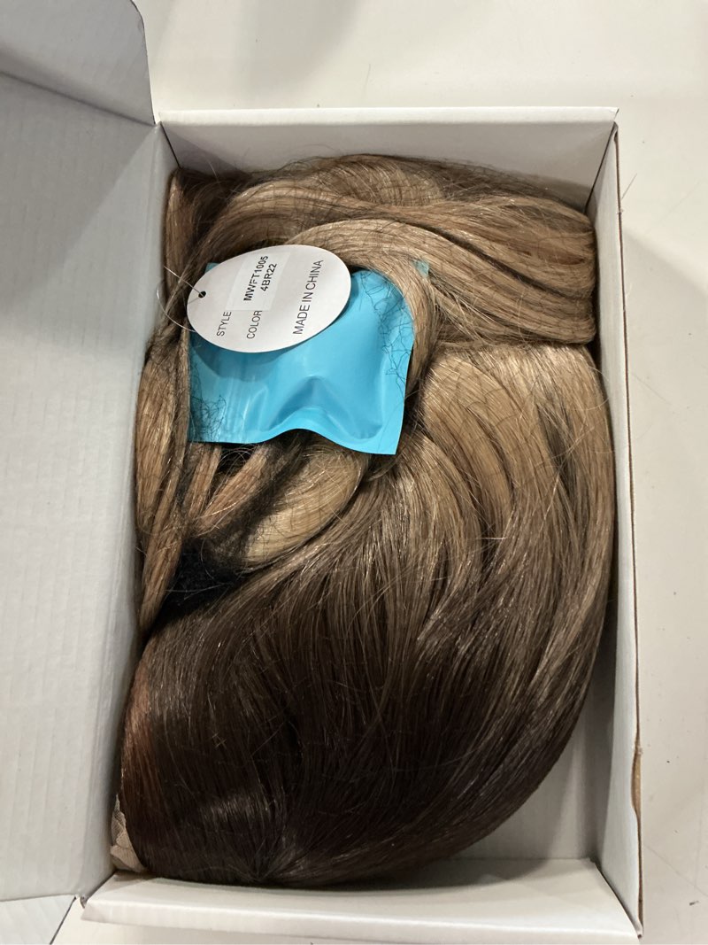 DWY Half Human Hair Wigs with Half Heat Resistant Synthetic Fiber,Long Wavy Ombre Blonde Wig Forehea