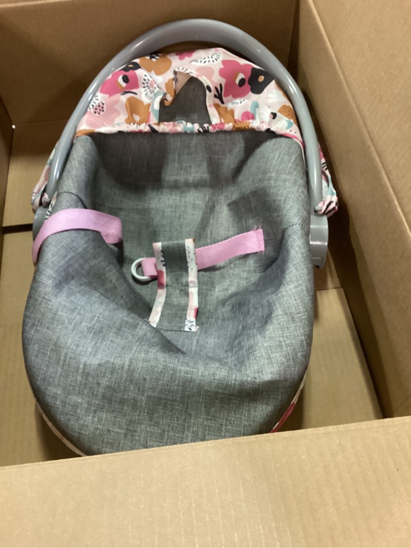 Condition photo showing Good Condition for 509 Crew: Melange Flora - 3-in-1 Doll Car Seat - Accessory for Dolls Up to 18", Portable Toy, Transforms to Lounge Seat, Retractable Canopy, Kids 3+