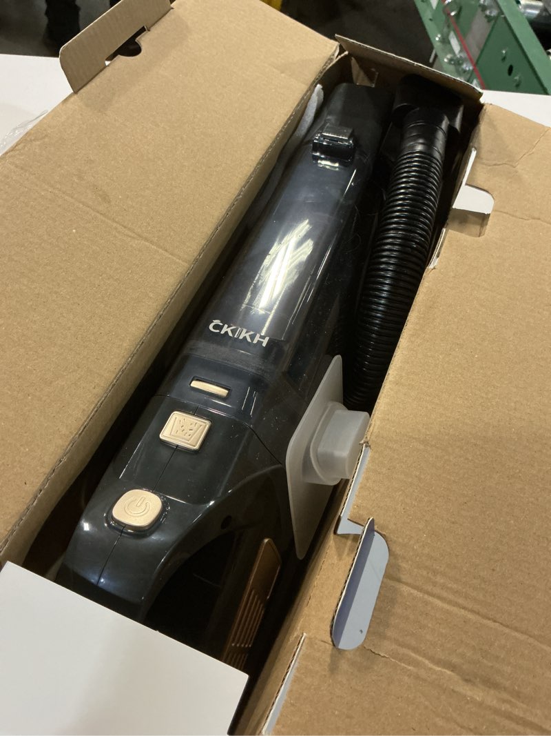 Condition photo showing As Is for handheld vacuum cordless, 15000pa strong suction hand held car vacuum cleaner portable with multi-nozzles & washable filter, lightweight dust busters rechargeable for home, car, office, pets black & gold