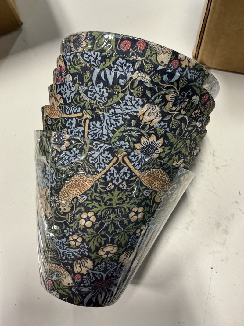 Condition photo showing New/Like New for vihose set of 6 clip-on mini chandelier lamp shades, william morris style vintage botanical chandelier shade for candelabra bulb, 2.95" x 5.91" x 5.12", classic decorative lampshade strawberry thief