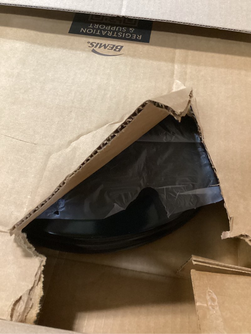 Condition photo showing Good Condition for Mayfair Cameron Black Toilet Seat, Non Slip Heavy Duty Wood, Easy Clean, Made in USA, Round Black Round