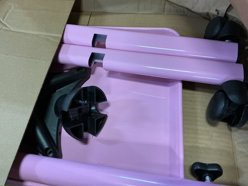 Condition photo showing Good Condition for Salon Tray Cart Tattoo Tray Rolling Cart, Service Rolling Tray, Height Adjustable Styling Tray, Storage Tray Trolley for Beauty Salon Clinic Spa (Pink)