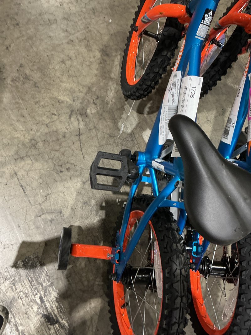 Condition photo showing As Is for dynacraft hot wheels boys 16-inch bmx bike for ages 5-7, blue