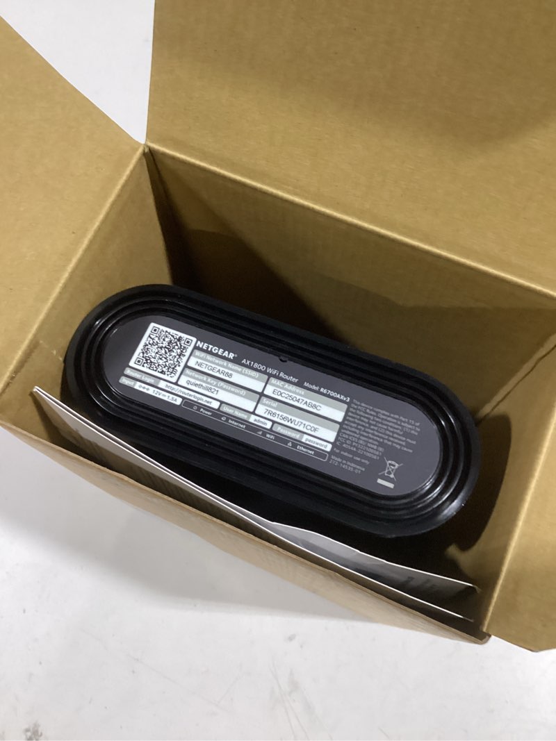 Condition photo showing Good Condition for NETGEAR 4-Stream WiFi 6 Router (R6700AX) – Router Only, AX1800 Wireless Speed (Up to 1.8 Gbps), Covers up to 1,500 sq. ft., 20 Devices – Free Expert Help, Dual-Band (NEW) 1.8Gbps