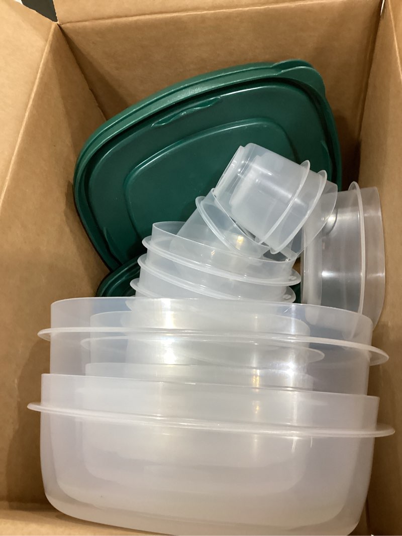 Condition photo showing As Is for rubbermaid easy find lids 30 pc. set, special edition dark green, 2135529