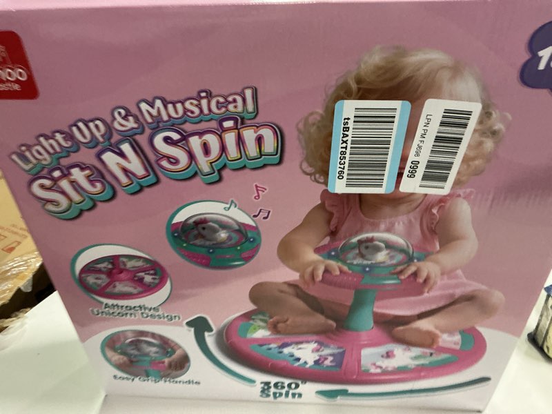 Condition photo showing New/Like New for Lehoo Castle Unicorn Sit and Spin Toys for Toddlers 1-3 Girls, Toddler Sit n Spin with Lights and Music, 360°Spinning Seat for Body Balance Training, Sensory Toys Birthday Gift for Kids 2-4