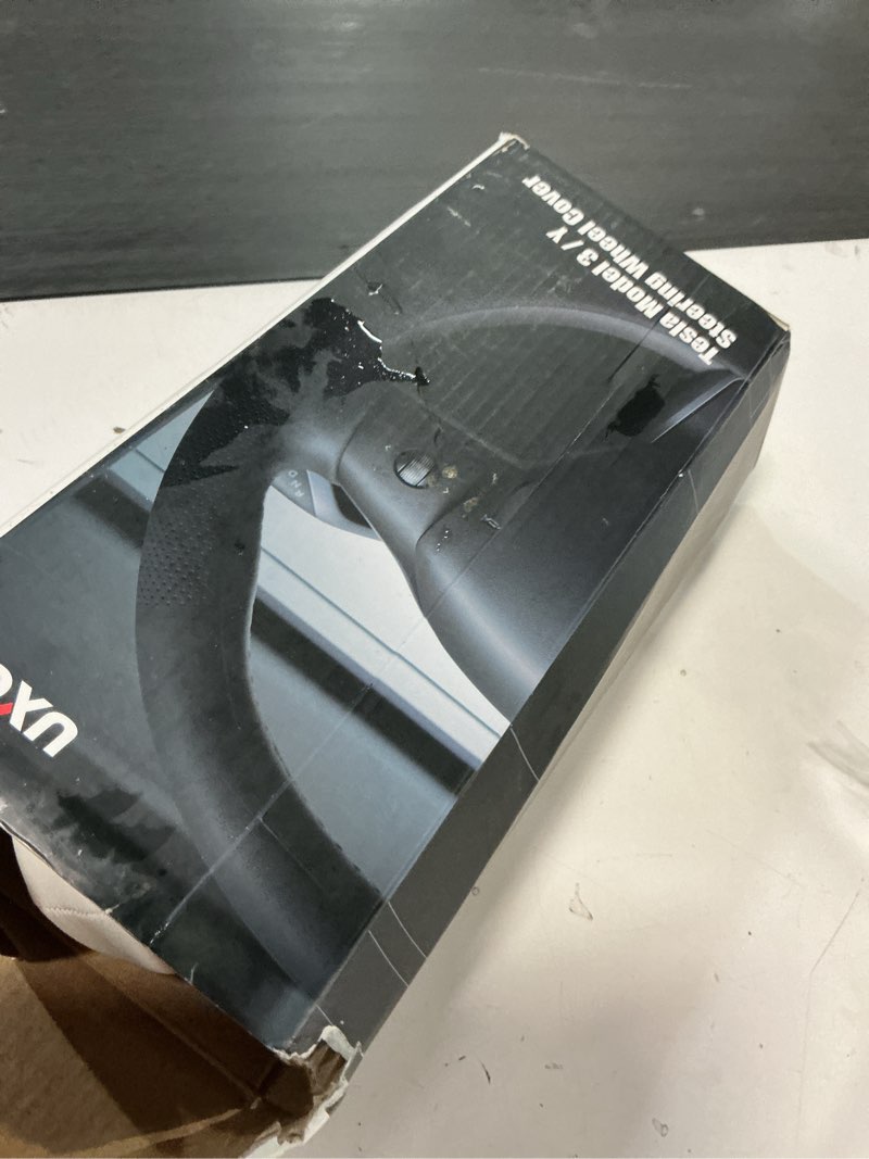 Condition photo showing Good Condition for Premium Leather Steering Wheel Cover for Tesla Model 3/Y 2016-2025 2026 Juniper/Highland, Non-Slip Breathable Tesla Model 3/Y Steering Wheel Protector, White