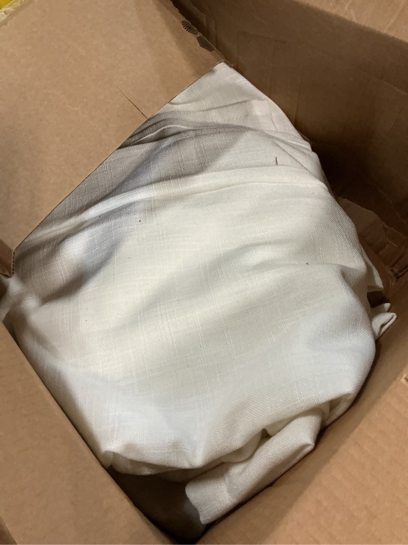 Condition photo showing As Is for linen curtains 94 inches long pinch pleated for living room bedroom pinch pleat with rings hooks for track system back tab memory trained boho farmhouse semi sheer 94 inch curtain for dining room natural 50"w x 94"l (pack of 2)