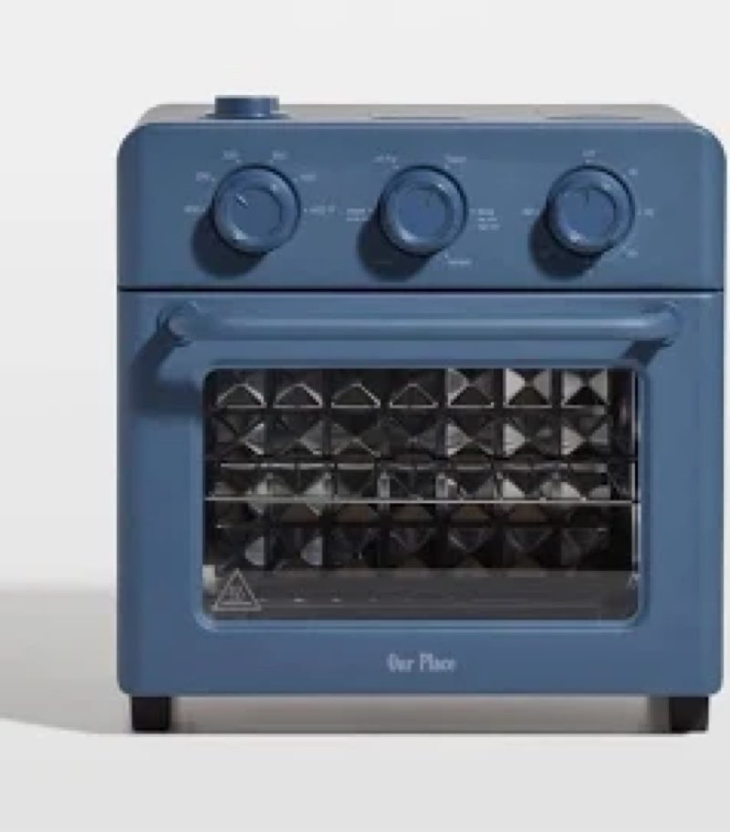 our place wonder oven | 6-in-1 stainless steel air fryer toaster oven combo with basket, rack, pan &