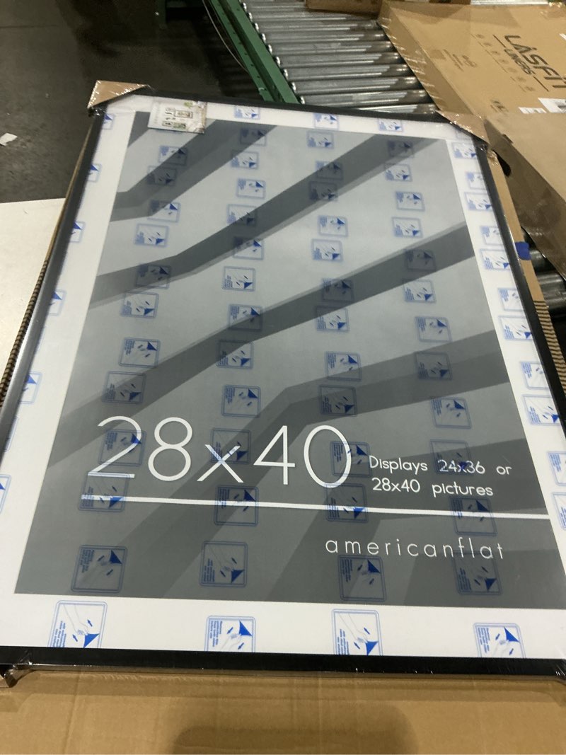 Condition photo showing New/Like New for americanflat 28x40 poster frame with polished plexiglass - use as 24x36 frame with mat or display 28x40 photo without mat - streamline collection - thin border picture frames for wall - black black 28x40 1 pack