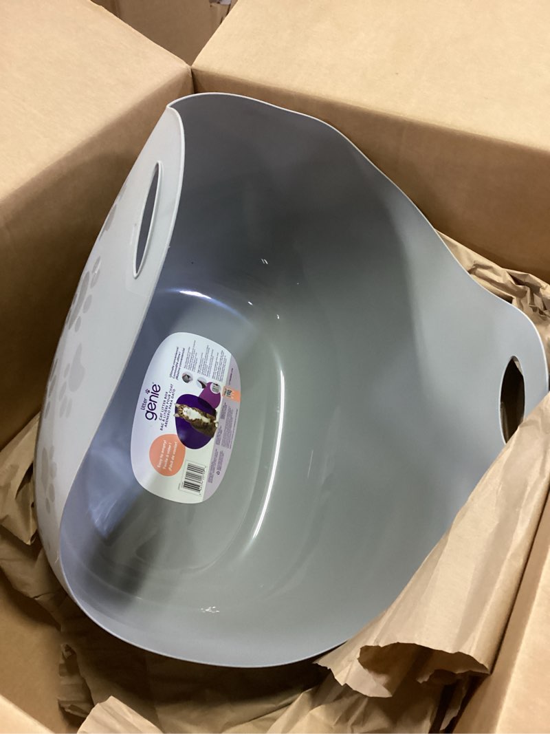 Condition photo showing Good Condition for Litter Genie Cat Litter Box | Made with Flexible, Soft Plastic | Features High-Walls and Handles for Privacy and Portability Grey