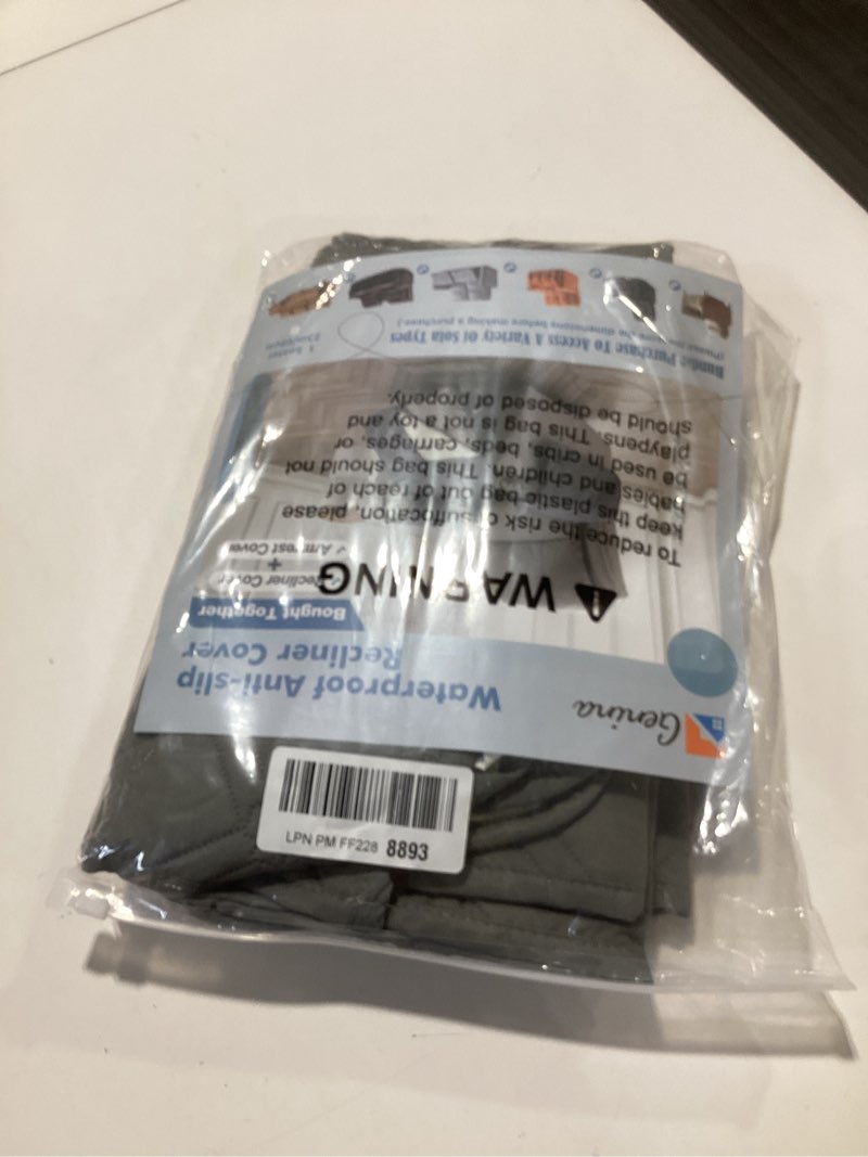 Condition photo showing New/Like New for Genina Sofa Armrest Cover, Anti-Slip Armchair Slipcovers for Dogs Cats Pet, Water Resistant Couch Arm Cover for Backrest Recliner Loveseat, L Shaped Sofa, 23.6 x 27.5 Inches?2 Pieces? Light Grey 2pc Armrest