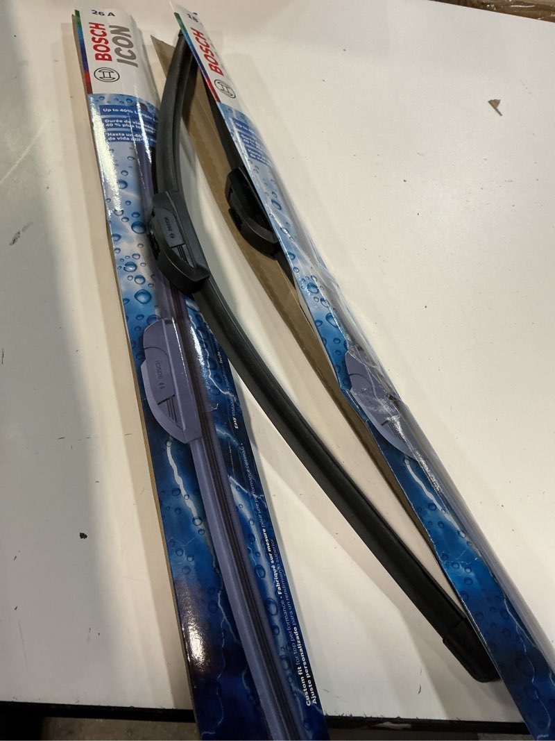 Condition photo showing Good Condition for bosch 26a18a icon beam wiper blades - driver and passenger side - set of 2 blades (26a & 18a) front (26a & 18a) icon combo pack (front)